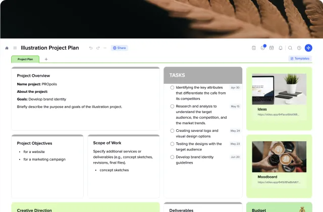 Illustration project plan template preview