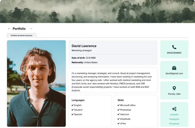 Portfolio layout template preview