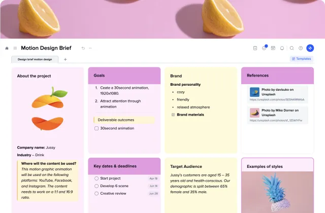Brief Motion Design template preview