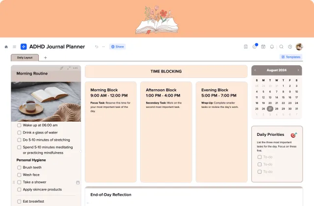 ADHD Journal Planner template preview