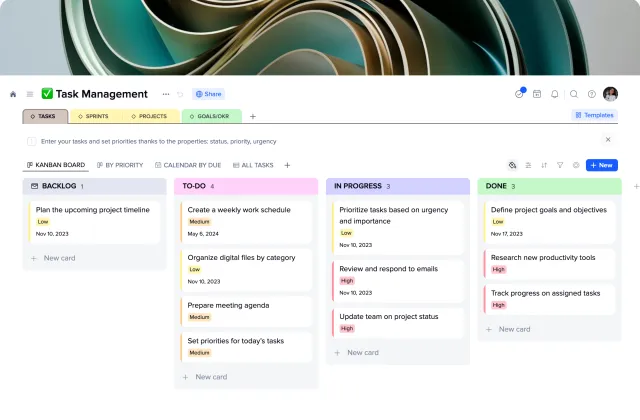 Task Management template preview