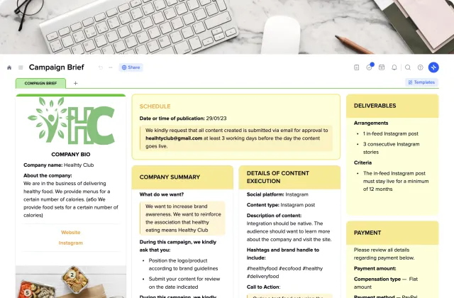 Campaign Brief template preview