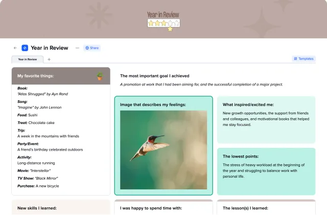 A Year in Review template preview