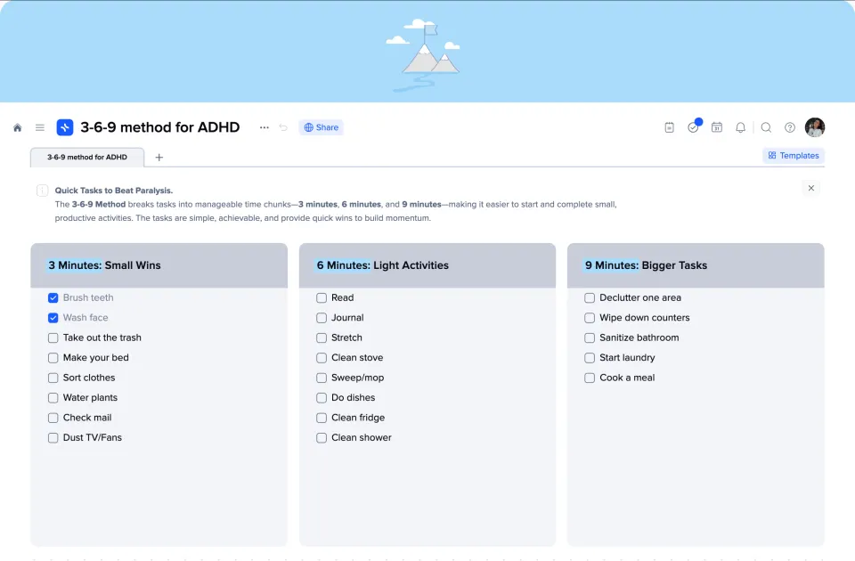 3-6-9 Method for ADHD template preview