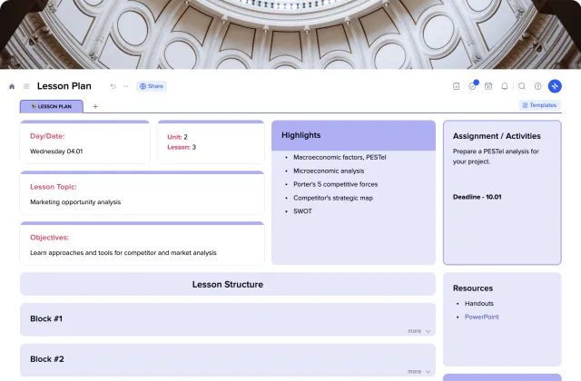 Lesson Plan template preview