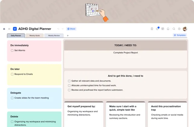 ADHD Digital Planner template preview