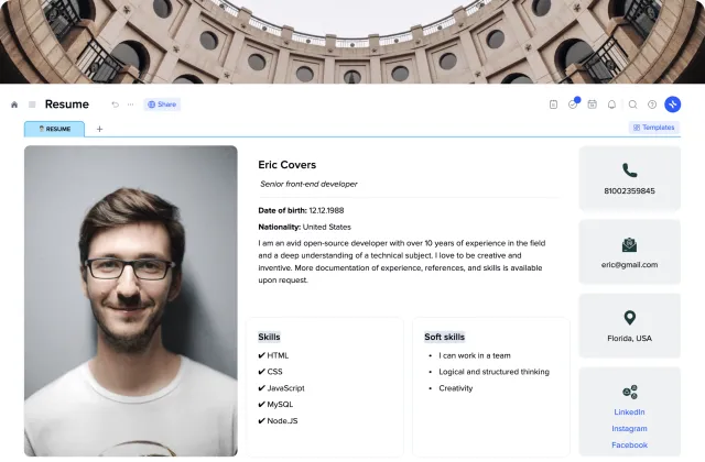 Design resume template preview