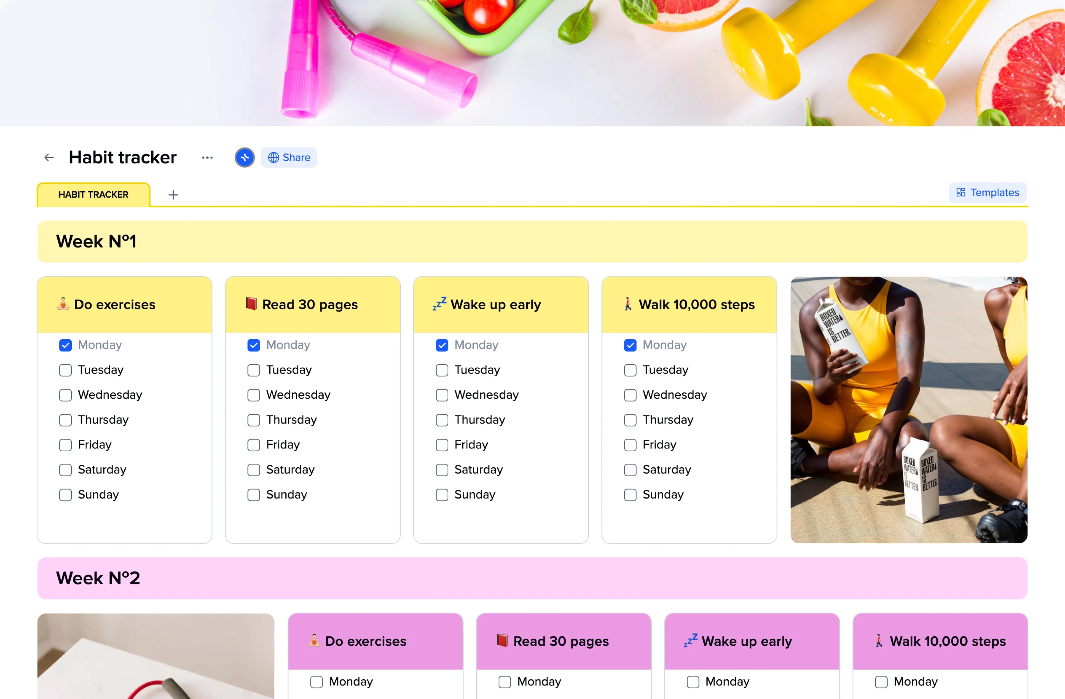 Habit Tracker template preview