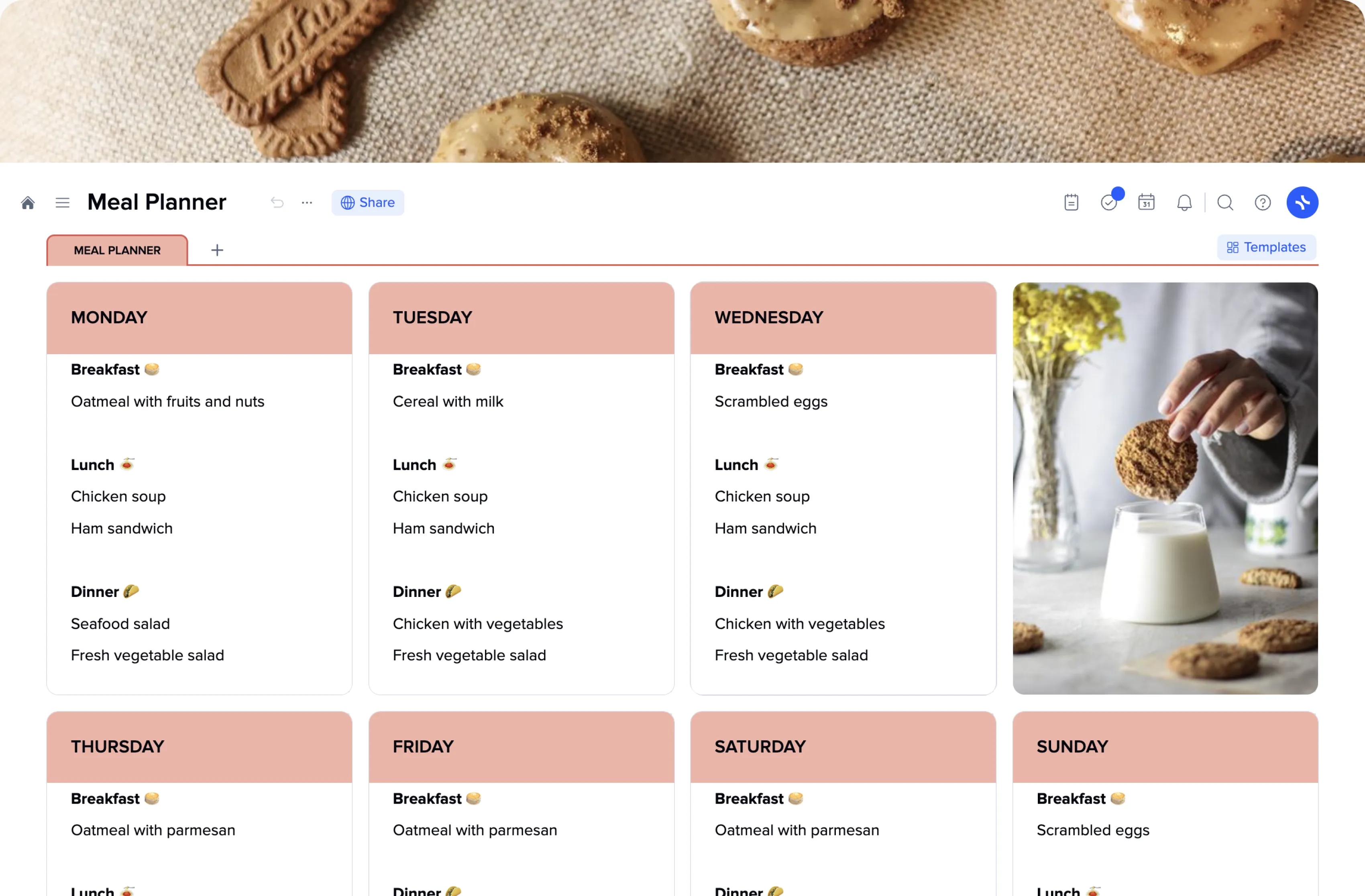Meal Planner template preview