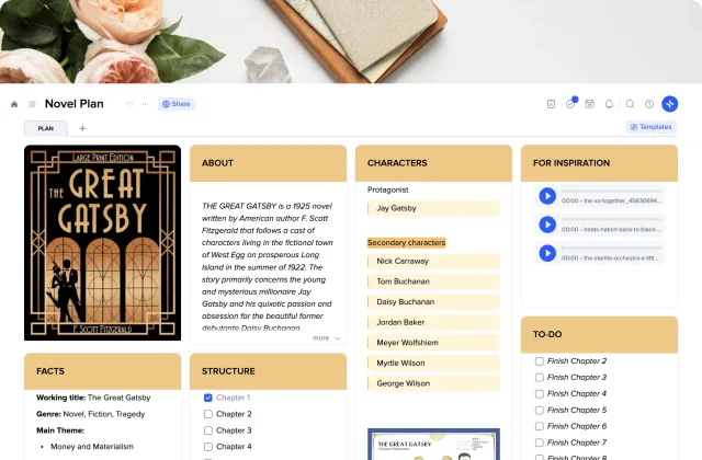 Novel Plan template preview