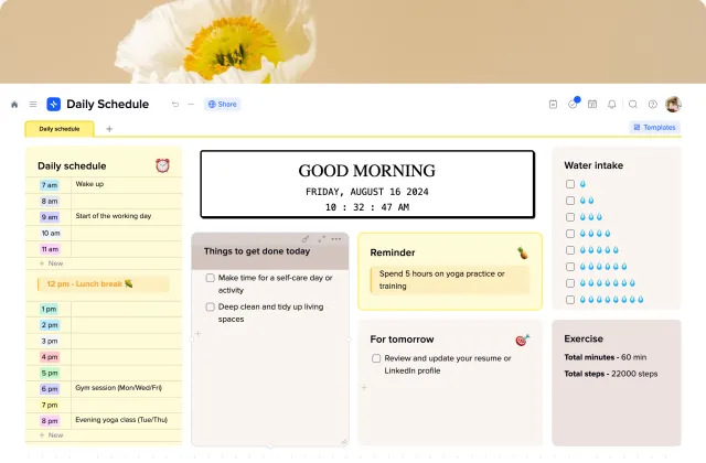 Daily Schedule template preview