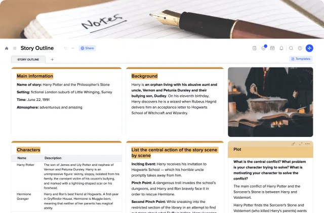 Story Outline template preview