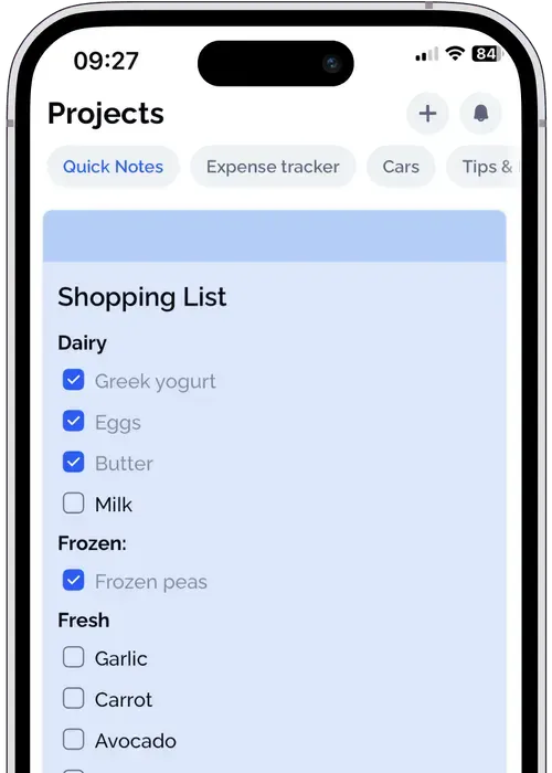 xTiles mobile app screen