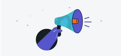 Illustration of a hand holding a megaphone