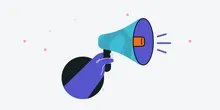 Illustration of a hand holding a megaphone