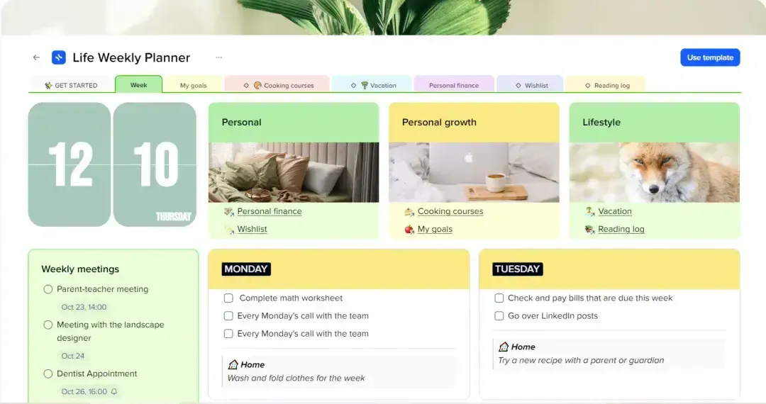 xTiles workspace screen
