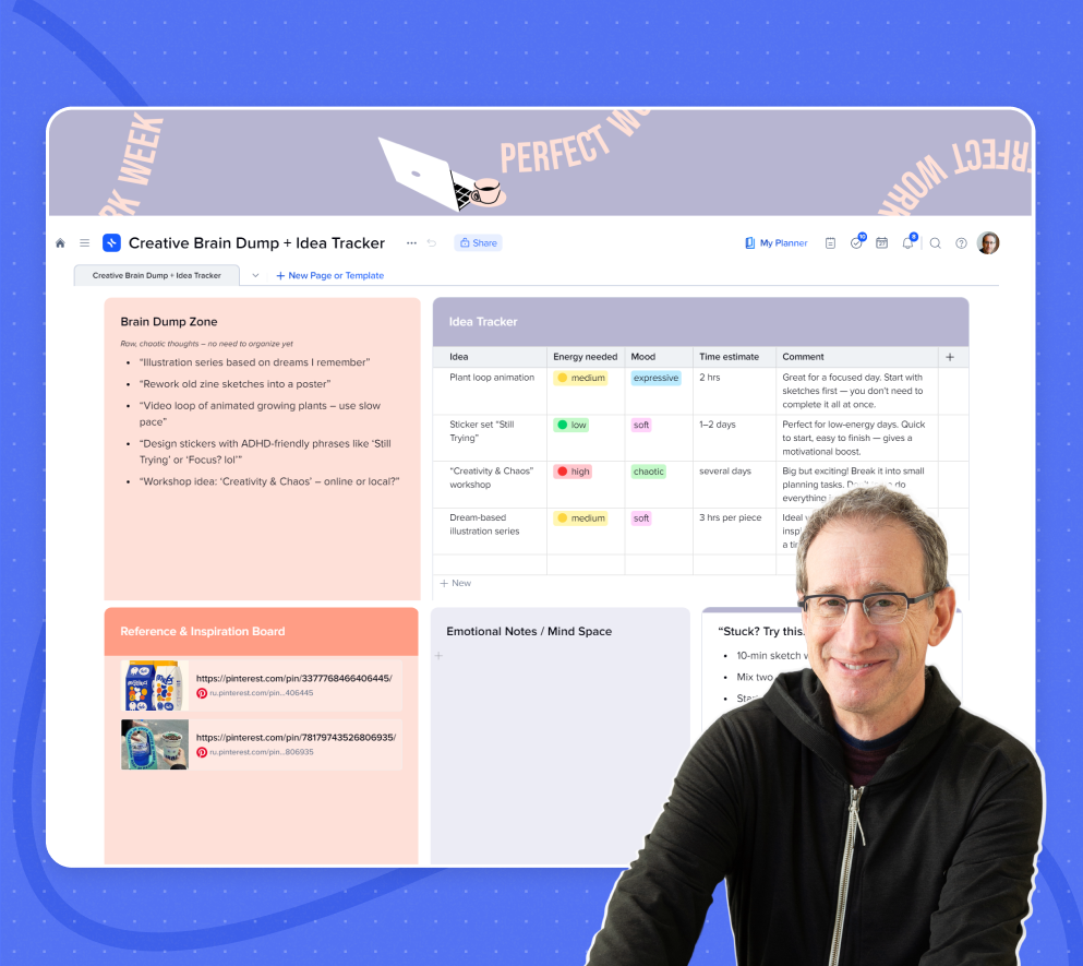 Shared xTiles project — Creative Brain Dump and Idea Tracker