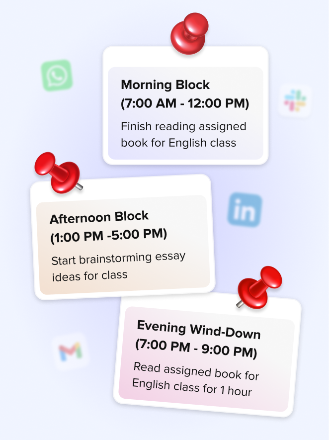 Weekly planner tile cards